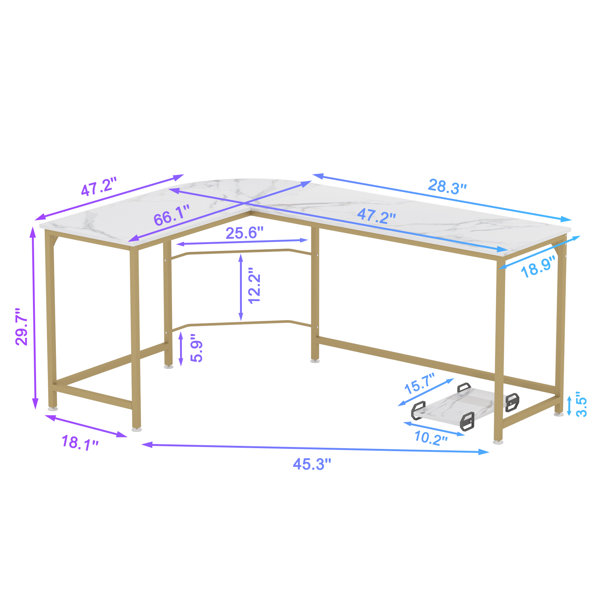 Etta Avenue™ Rory Reversible LShape Desk & Reviews Wayfair.ca
